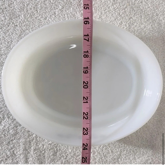 Vintage  Dynaware Pyr-O-Rey Brown Daisy Shallow Oval Milk Glass Casserole Dish - Picture 10 of 10